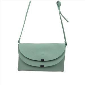 Double Flap Crossbody with Wristlet - Teal/Lt Blue
